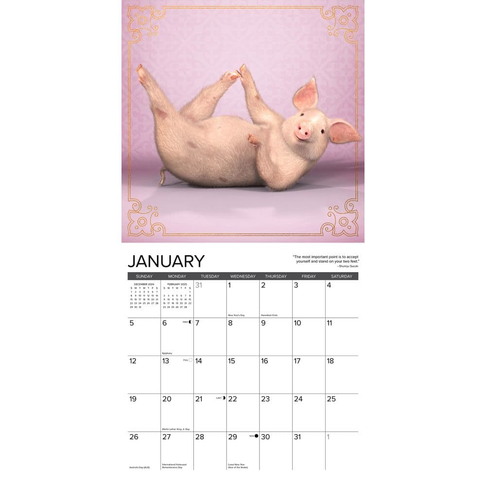 Pig Pilates 2025 Wall Calendar Second Alternate Image width="1000" height="1000"