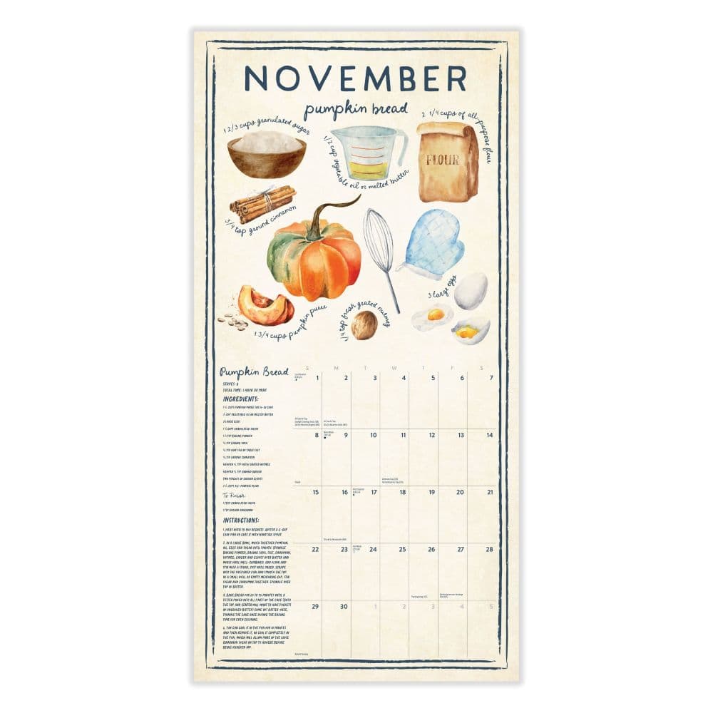 Farmers Market Illustrated Recipes 2026 Wall Calendar Fourth Alternate Image