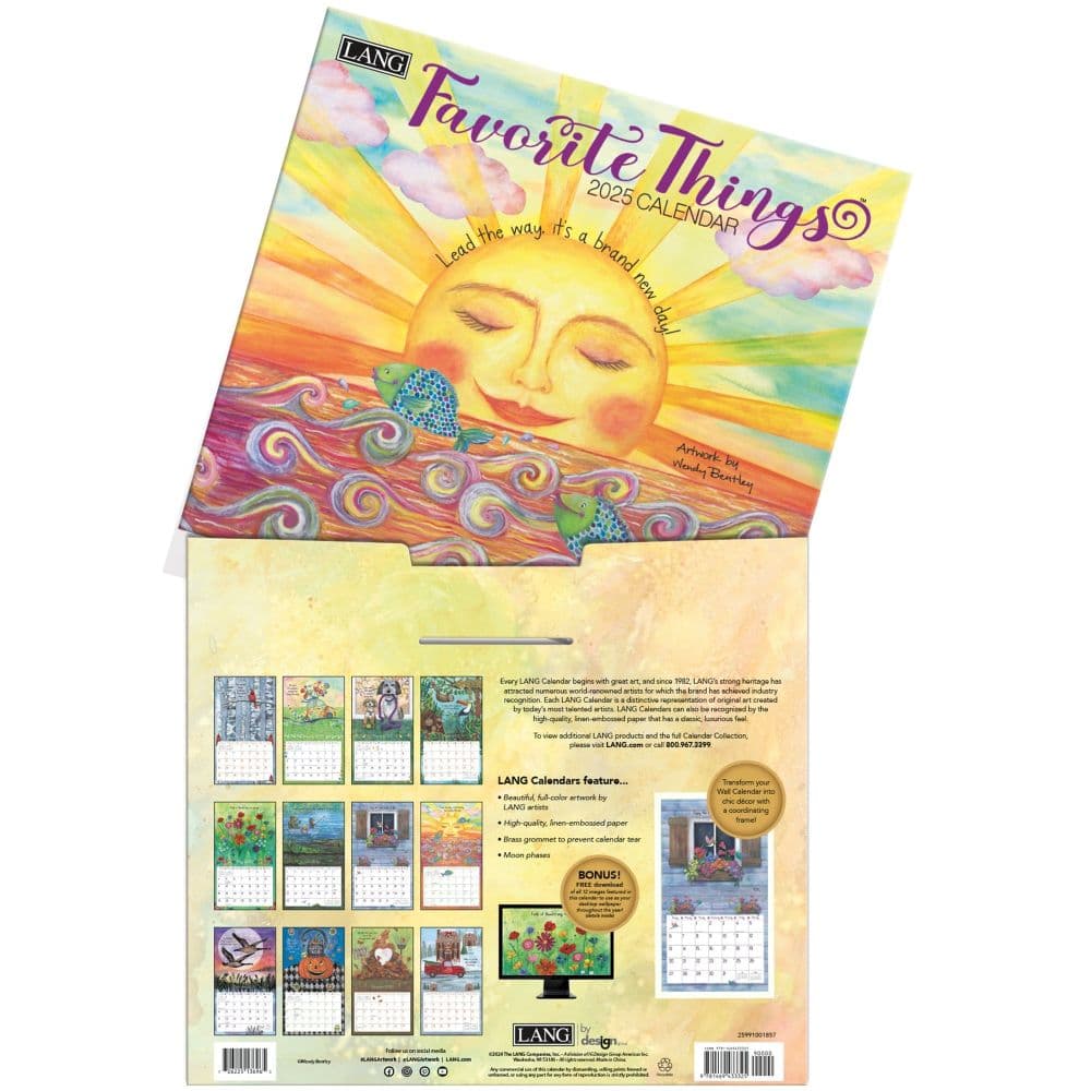 Favorite Things by Wendy Bentley 2025 Wall Calendar