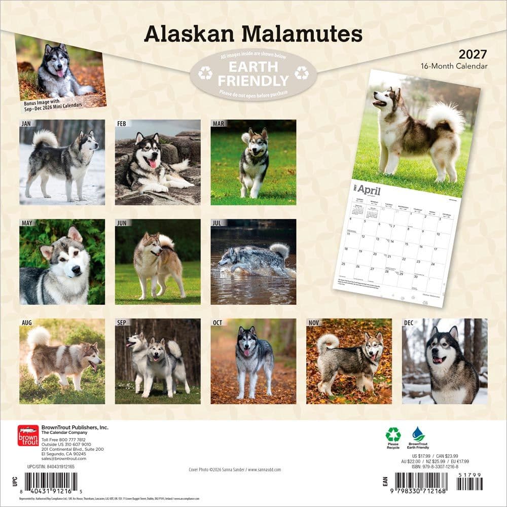 Alaskan Malamutes 2027 Wall Calendar First Alternate Image