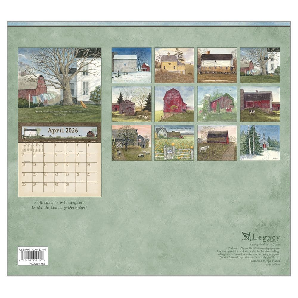 Country Blessings by Bonne Heppe Fisher 2026 Wall Calendar First Alternate Image