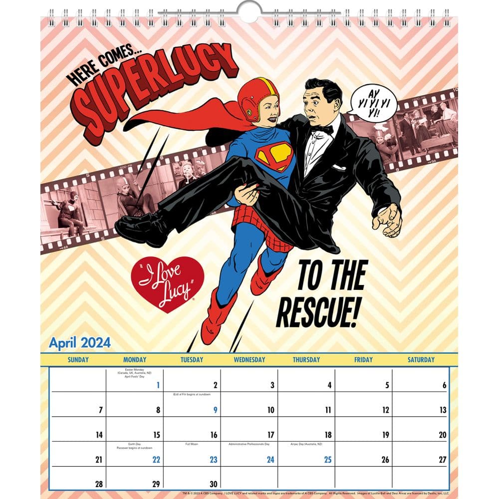 I Love Lucy Special Edition Poster 2024 Wall Calendar Interior 2