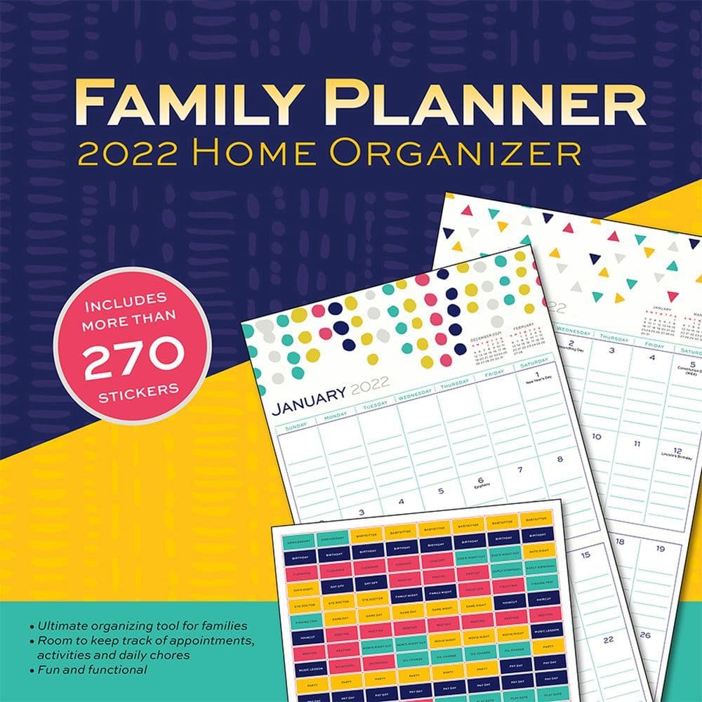 Free Fun Fridays 2022 Schedule Family Planner 2022 Sticker Wall Calendar - Calendars.com