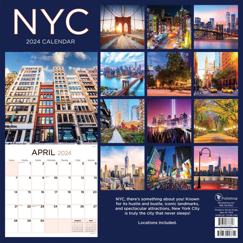 NYC 2024 Wall Calendar First Alternate Image width=&quot;1000&quot; height=&quot;1000&quot;