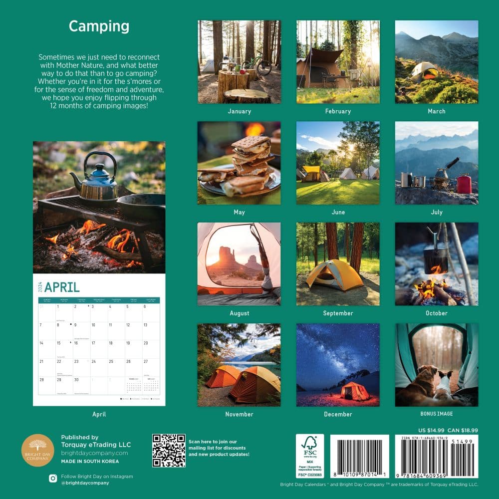 Camping 2024 Wall Calendar First Alternate Image width=&quot;1000&quot; height=&quot;1000&quot;