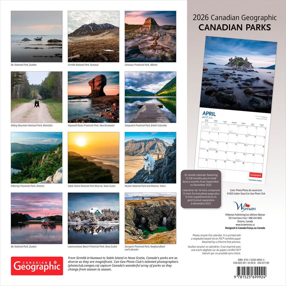 Canadian National Parks 2026 Wall Calendar First Alternate Image