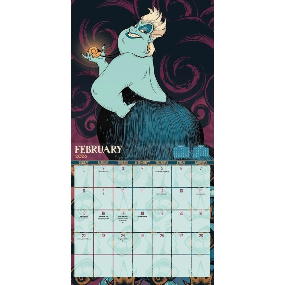 Disney Villains 2026 Wall Calendar Second Alternate Image