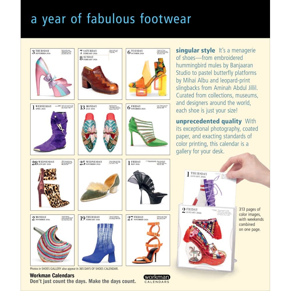 Shoes Gallery 2026 Desk Calendar First Alternate Image
