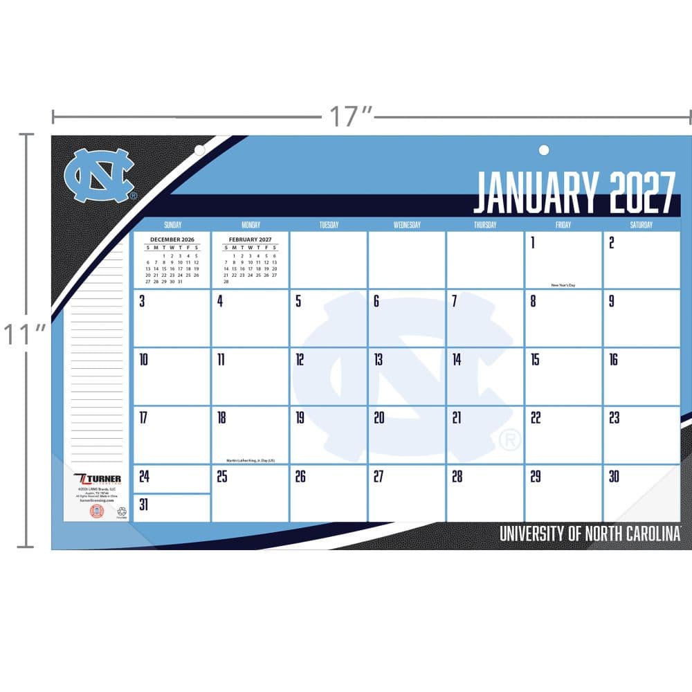 UNC Tar Heels 2027 Desk Pad 17" X 11" Third Alternate Image