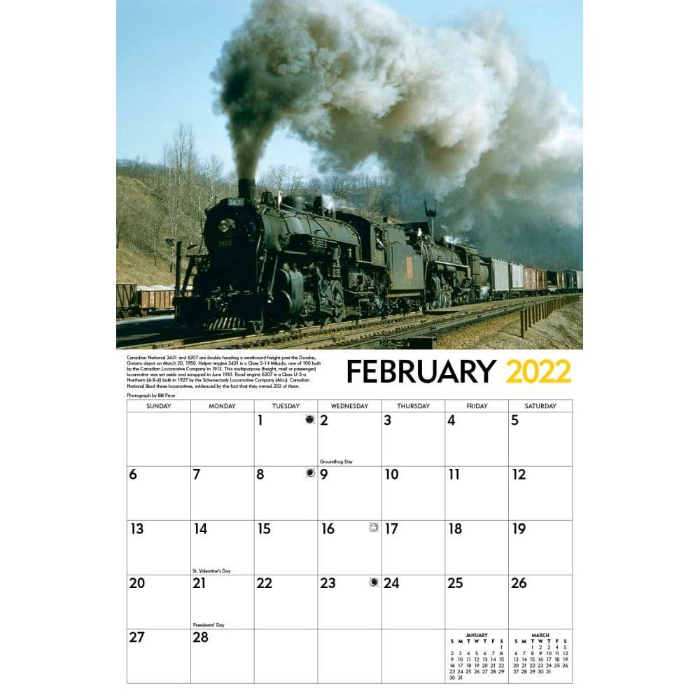 Up Steam Schedule 2022 Canadian National Railway 2022 Wall Calendar - Calendars.com