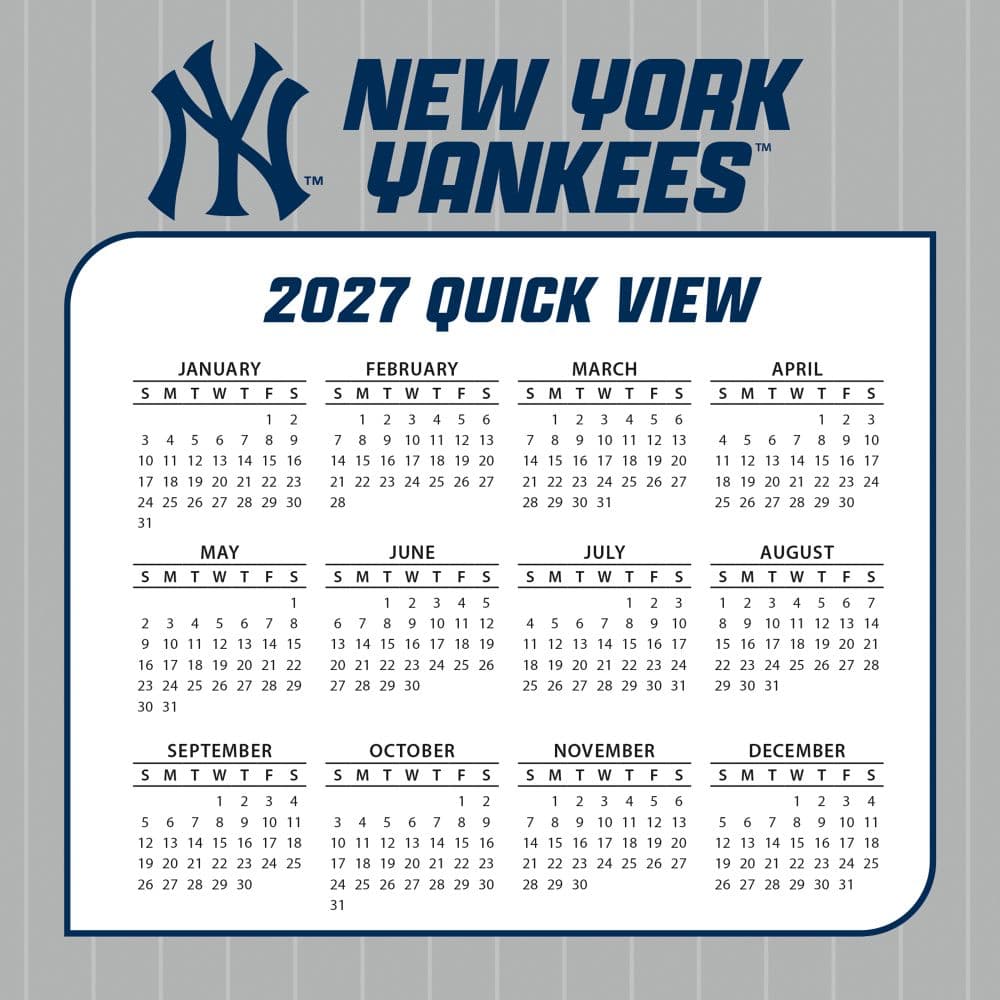 MLB New York Yankees 2027 Desk Calendar Fourth Alternate Image