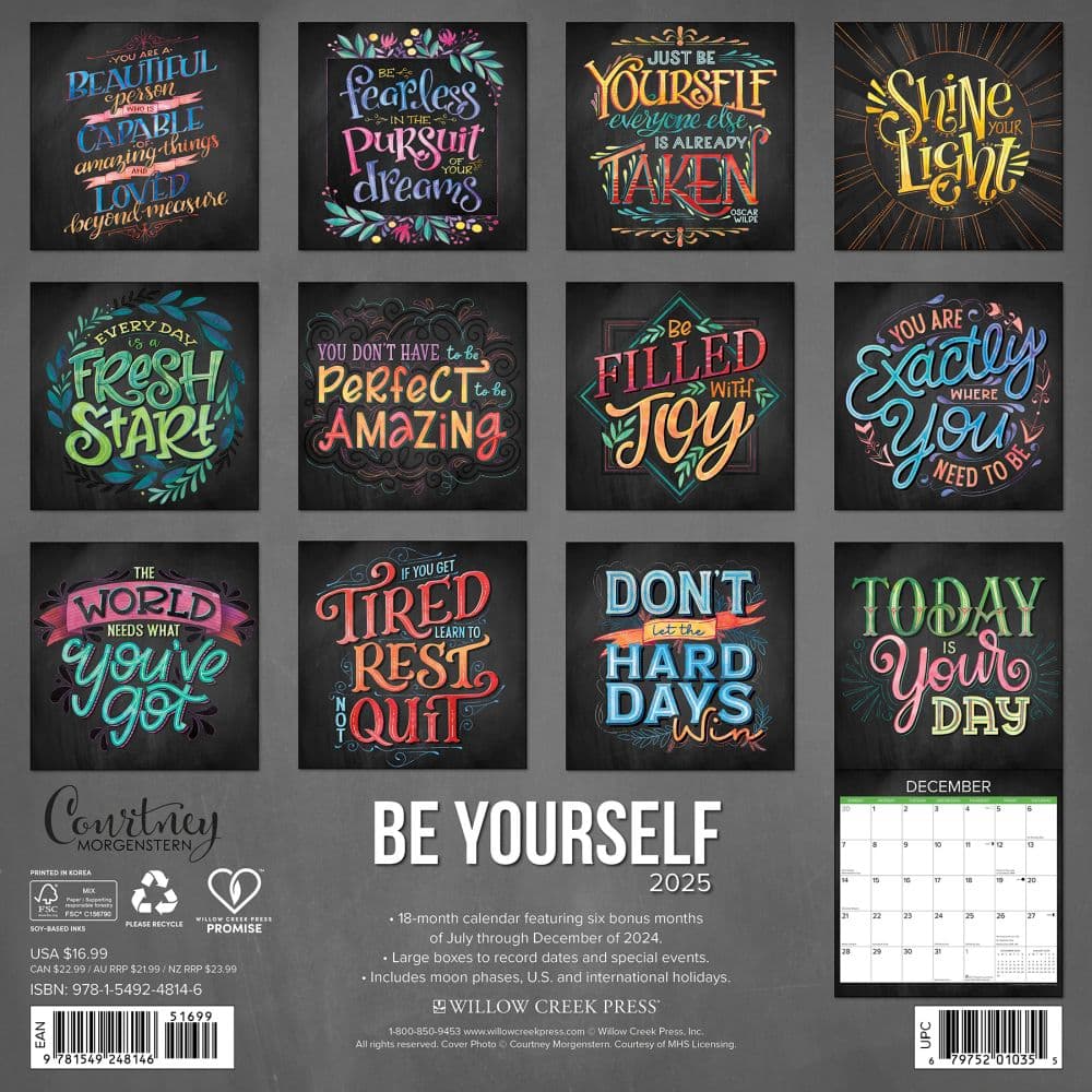 Be Yourself 2025 Wall Calendar First Alternate Image width=&quot;1000&quot; height=&quot;1000&quot;
