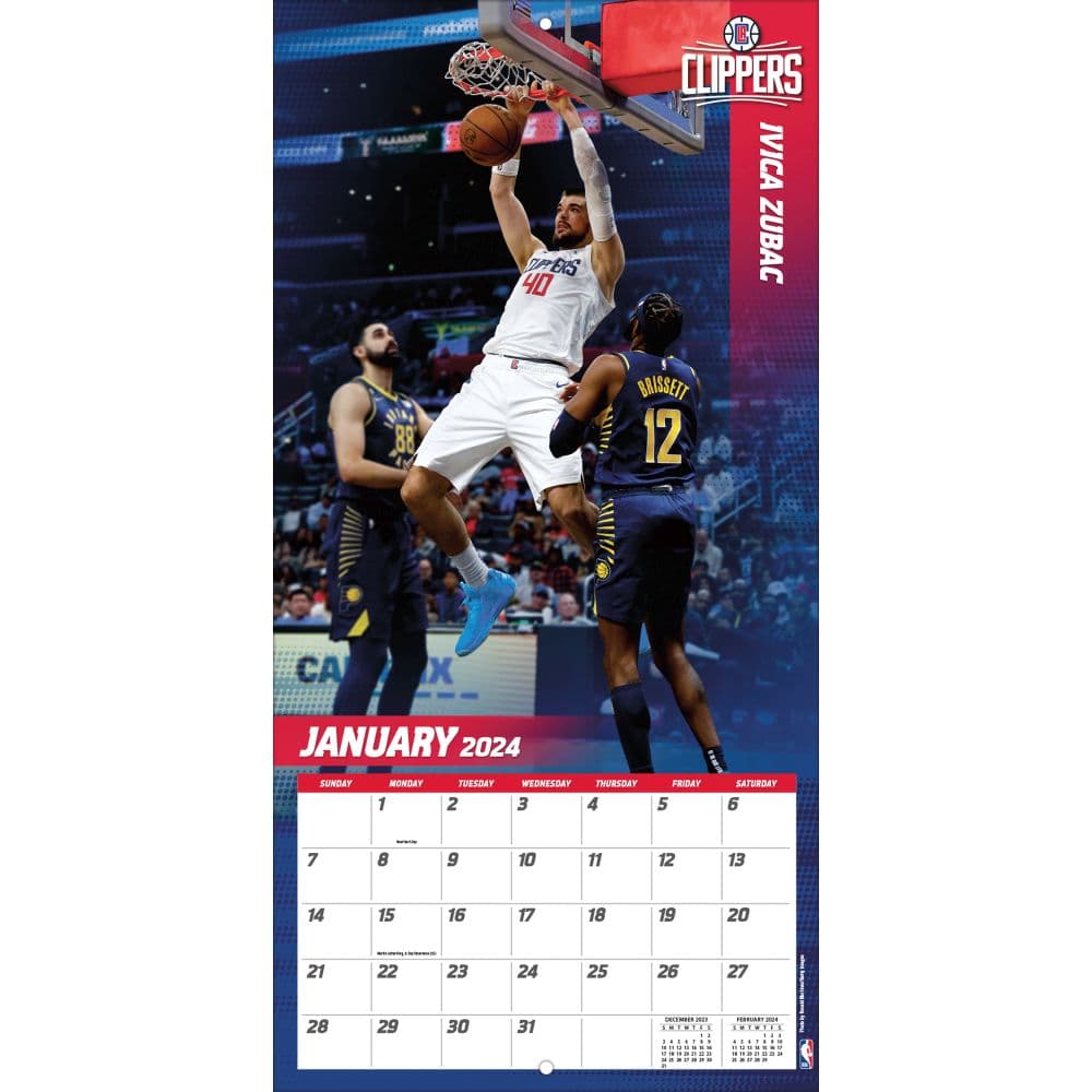 Los Angeles Clippers 2024 Wall Calendar