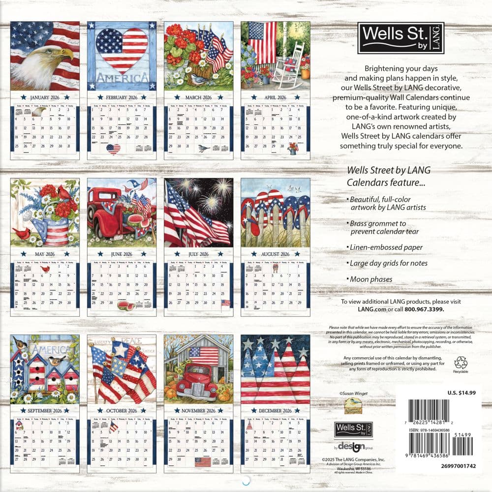 Stars and Stripes 2026 Wall Calendar_ALT1