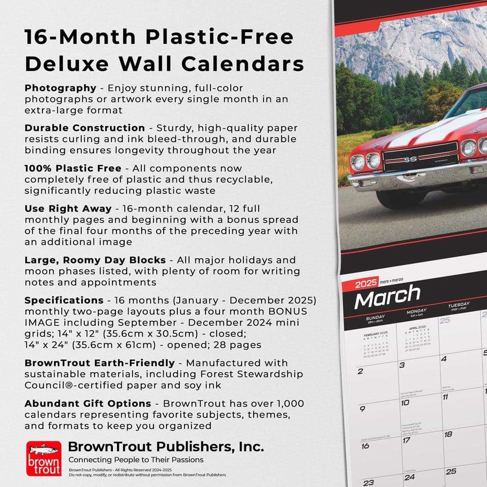 American Muscle Car Calendar 2025
