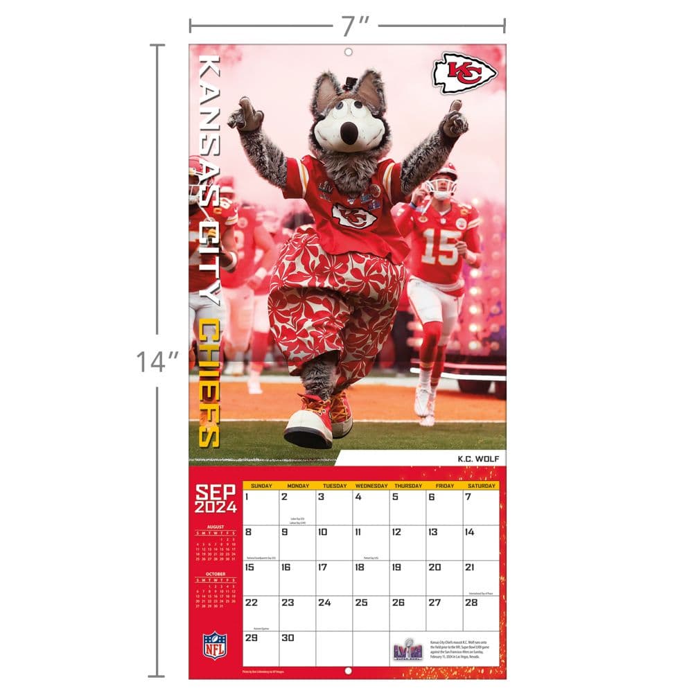 NFL Kansas City Chiefs 2025 Mini Wall Calendar Fifth Alternate Image