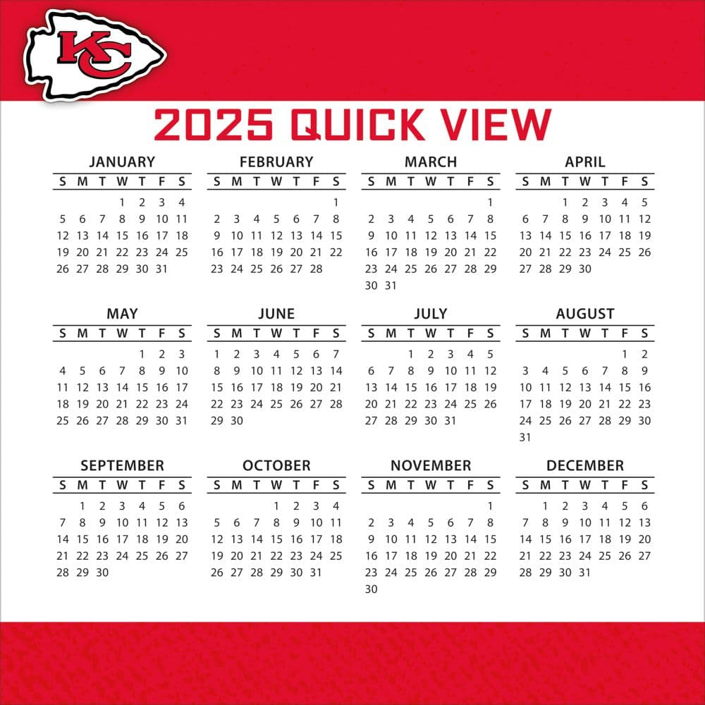 NFL Kansas City Chiefs 2025 Desk Calendar