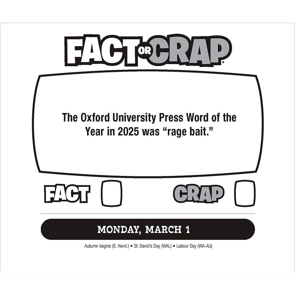 Fact or Crap 2027 Desk Calendar Second Alternate Image