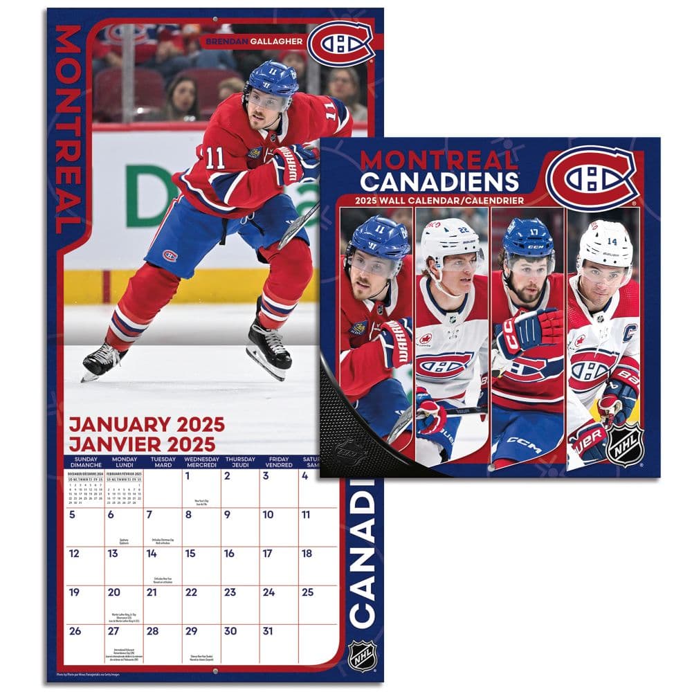 NHL Montreal Canadiens 2025 Mini Wall Calendar Fifth Alternate Image