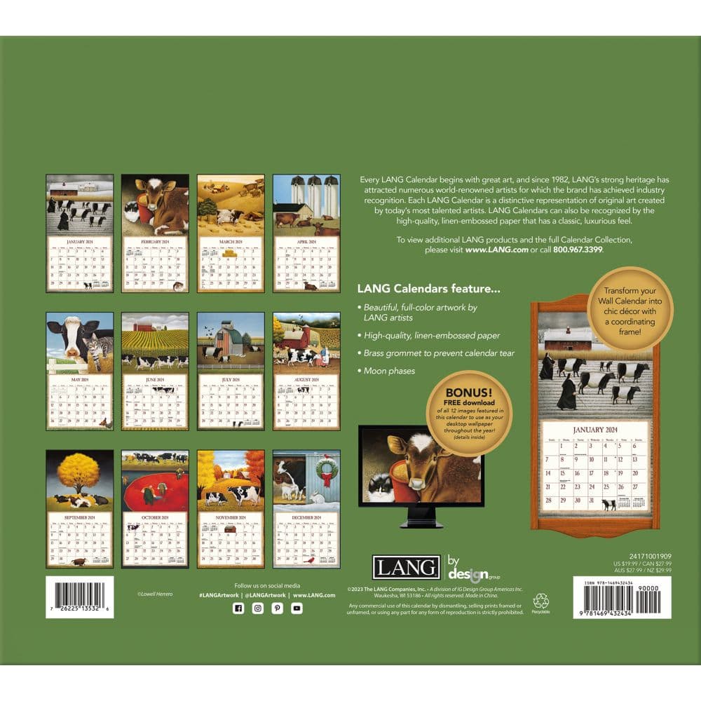 Cows Cows Cows Special Edition 2024 Wall Calendar