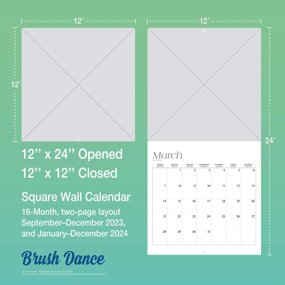 Yoga Silhouettes Brush Dance 2024 Wall Calendar Fifth Alternate Image width=&quot;1000&quot; height=&quot;1000&quot;