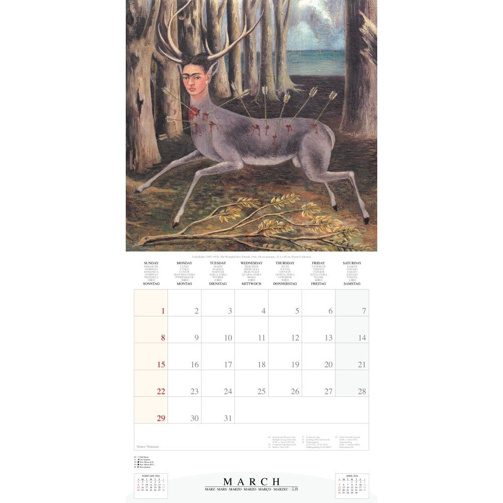 Frida Kahlo 2026 Wall Calendar Third Alternate Image