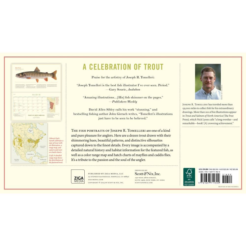 Trout of North America 2024 Wall Calendar