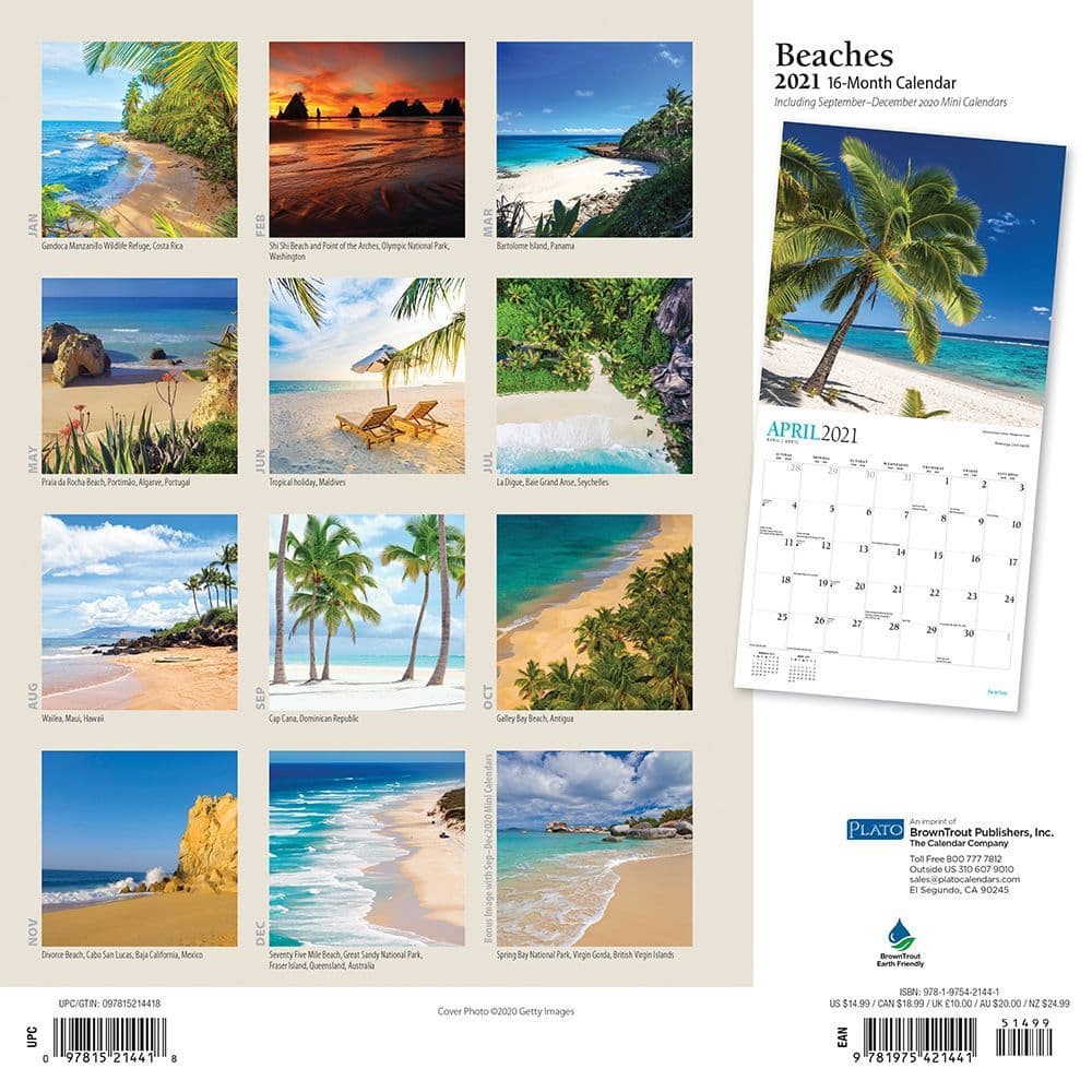 Beaches Wall Calendar