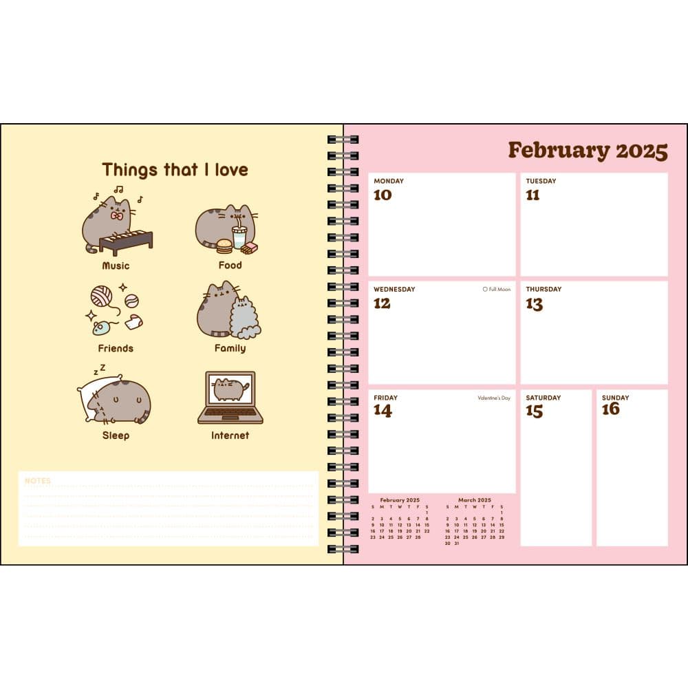 Pusheen 2025 16Month Weekly Planner