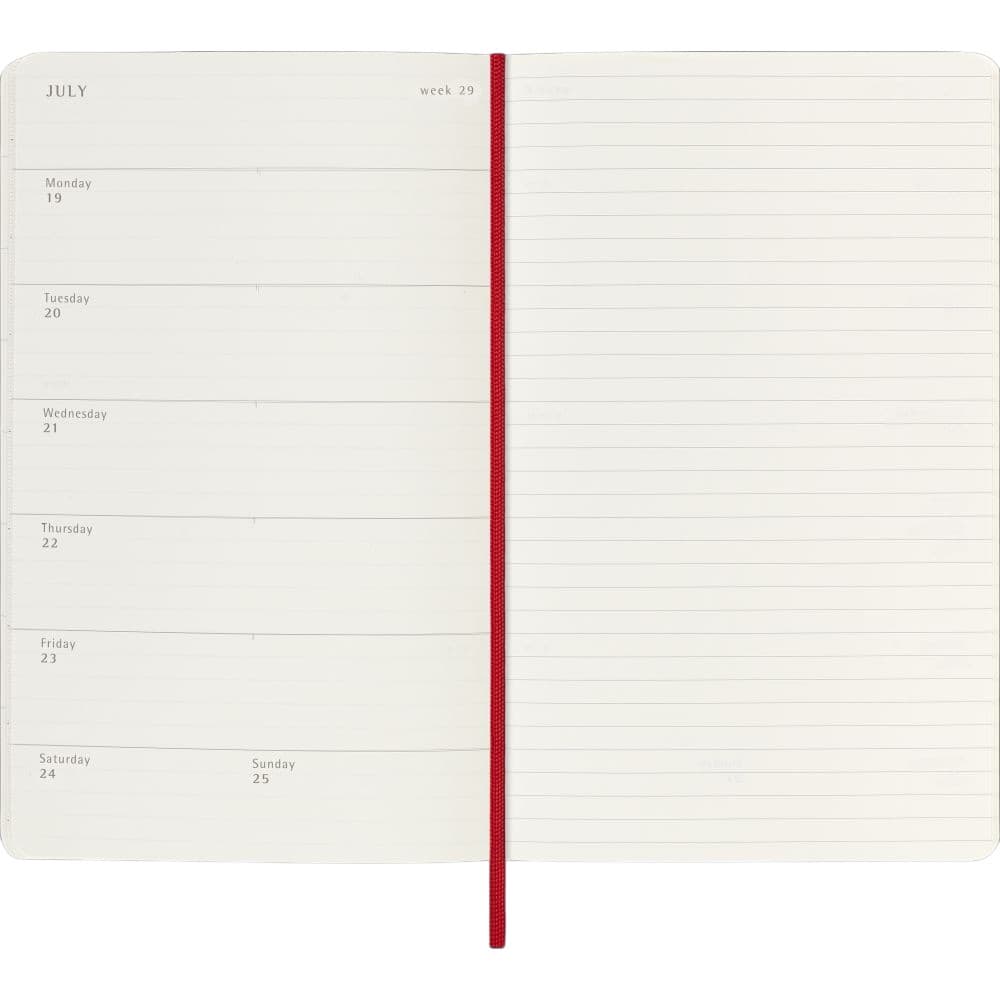 Moleskine Scarlet Red 2027 Large Soft Cover Weekly Planner Third Alternate Image