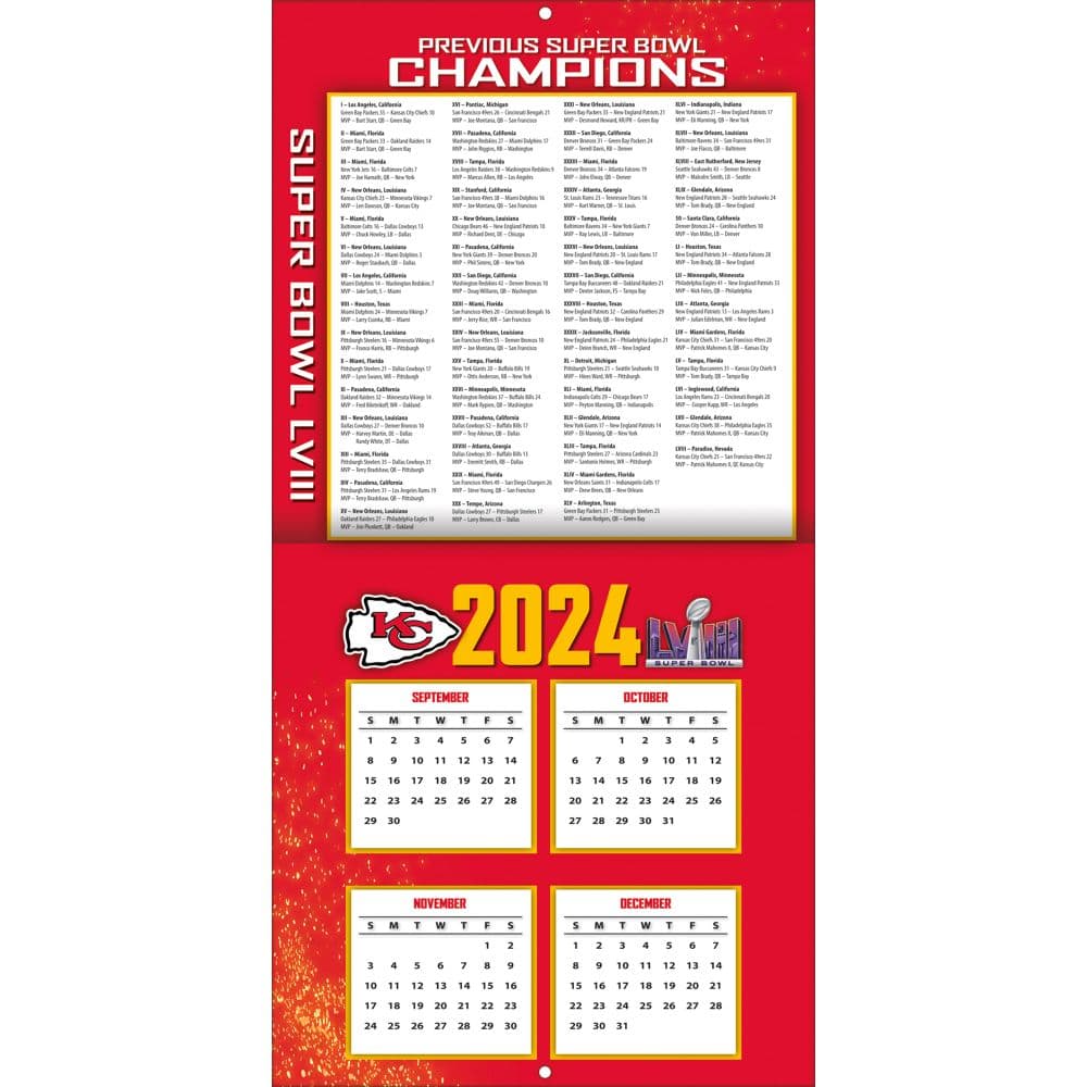 NFL Kansas City Chiefs 2025 Mini Wall Calendar First Alternate Image