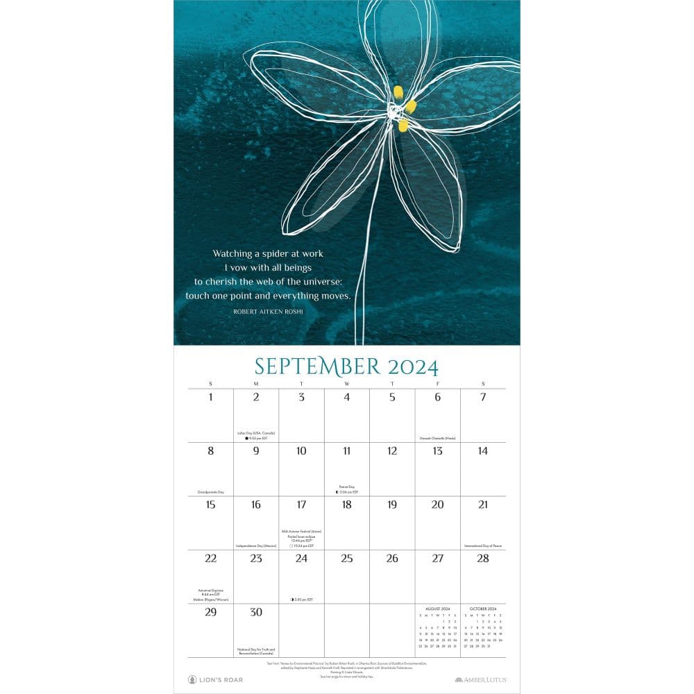 Zen Way Buddhist 2024 Wall Calendar