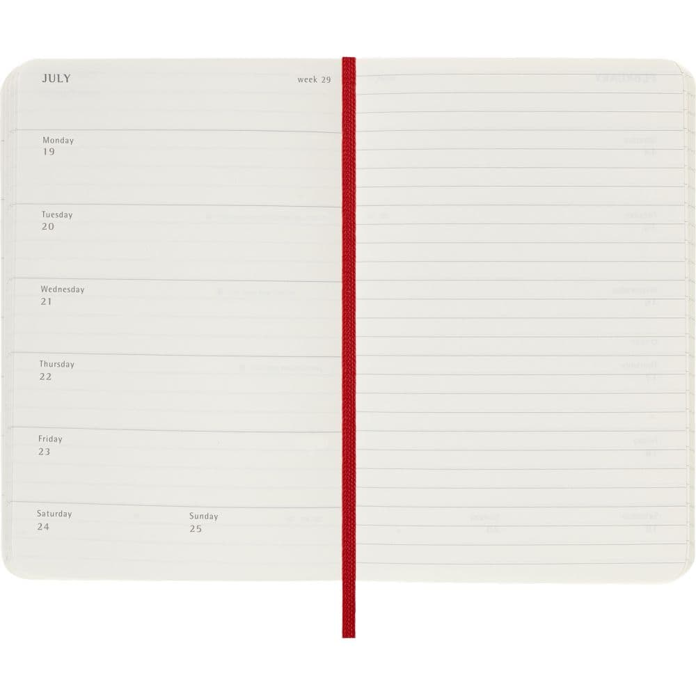 Moleskine Scarlet Red Pocket Soft Cover 2027 Weekly Planner Second Alternate Image