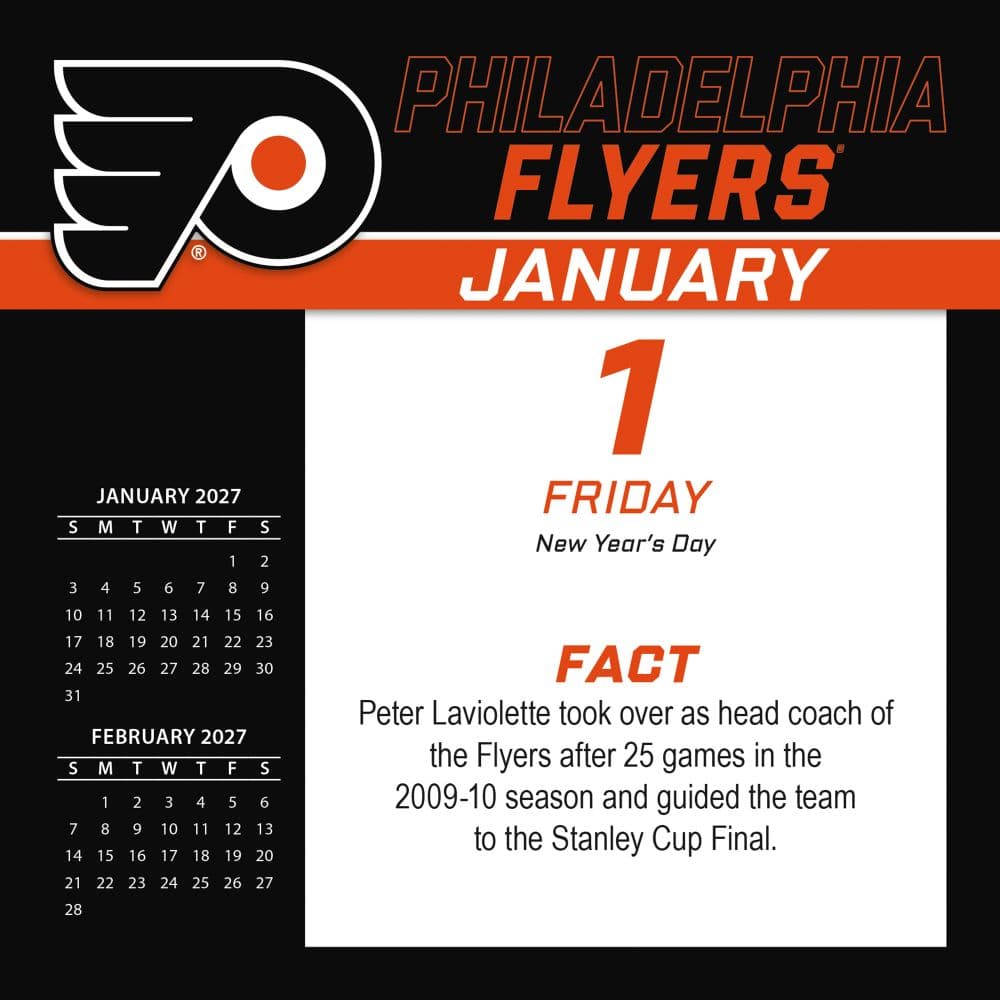 NHL Philadelphia Flyers 2027 Desk Calendar First Alternate Image