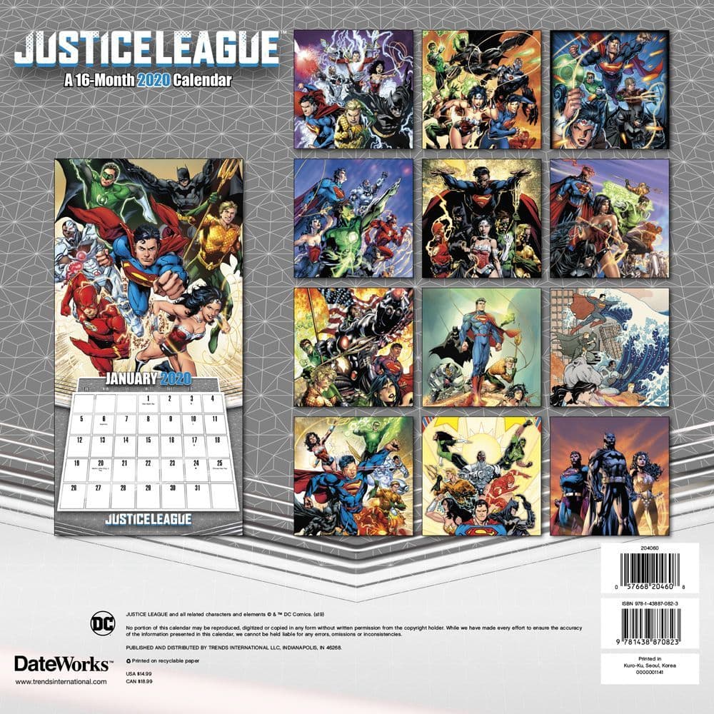 Justice League Classic Wall Calendar