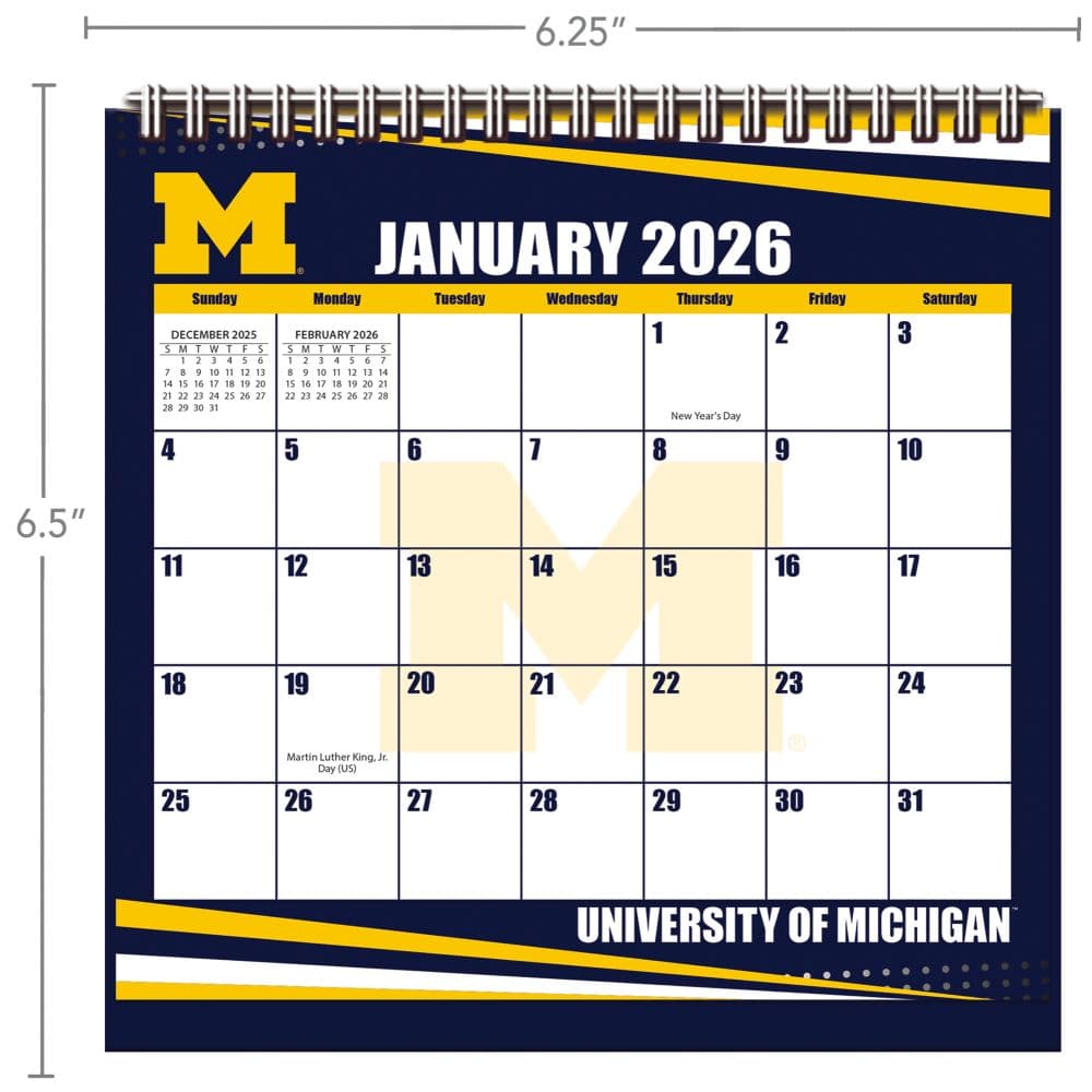 Michigan Wolverines 2026 Easel Desk Calendar Second Alternate Image