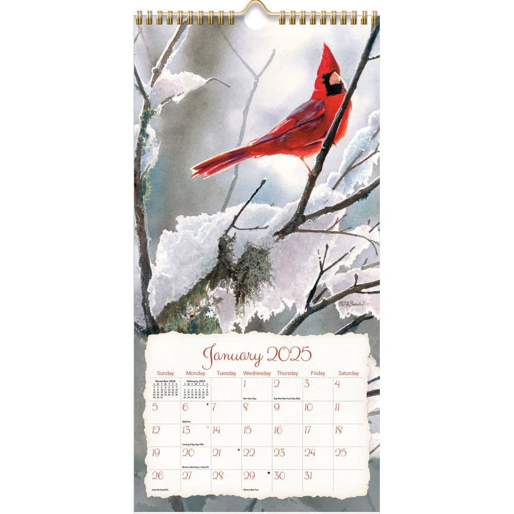 Songbirds 2025 Vertical Wall Calendar by Susan Bourdet_ALT2