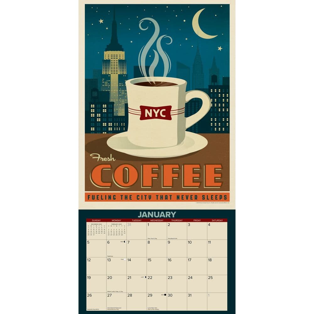Coffee Delights ADG 2025 Wall Calendar