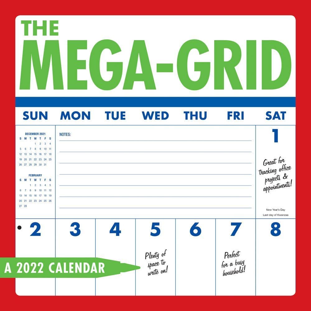 Mega Grid 2022 Wall Calendar Calendars Com