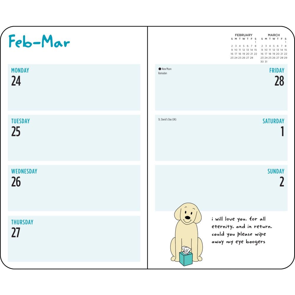 Thoughts of Dog 2025 16Month Weekly Planner