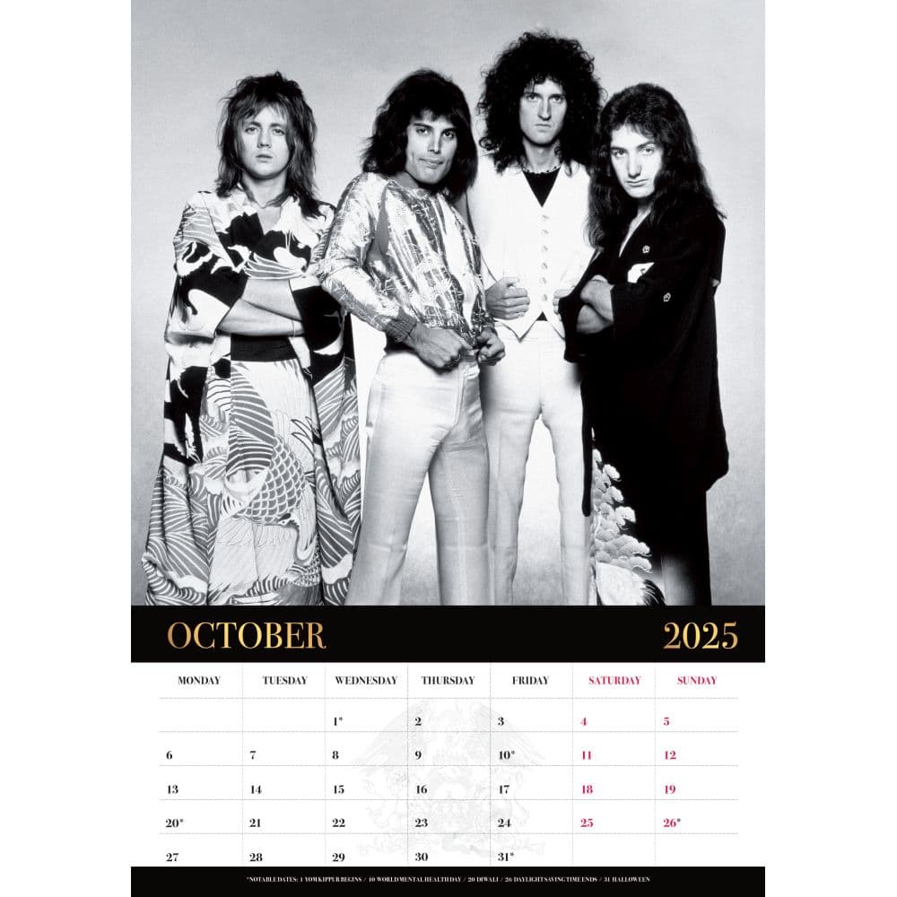 Queen Poster 2025 Wall Calendar Third Alternate Image