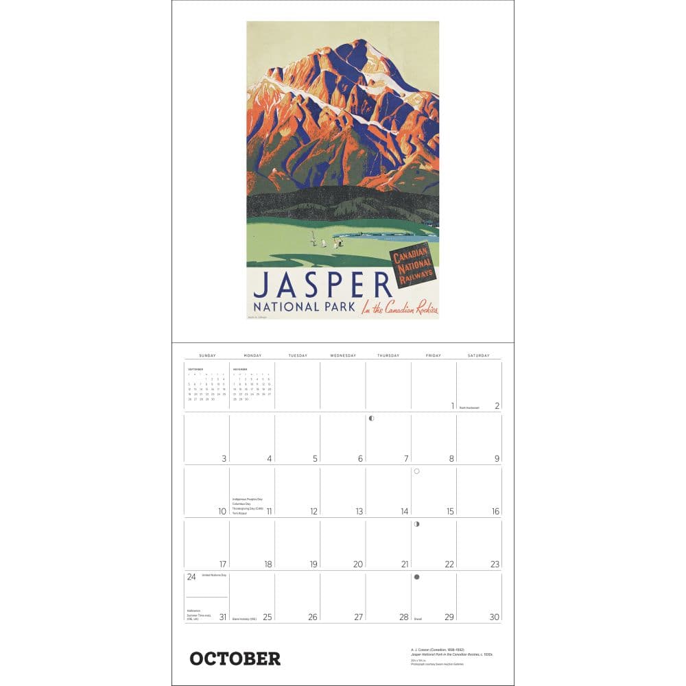 Canadian Travel Posters 2027 Wall Calendar Fourth Alternate Image