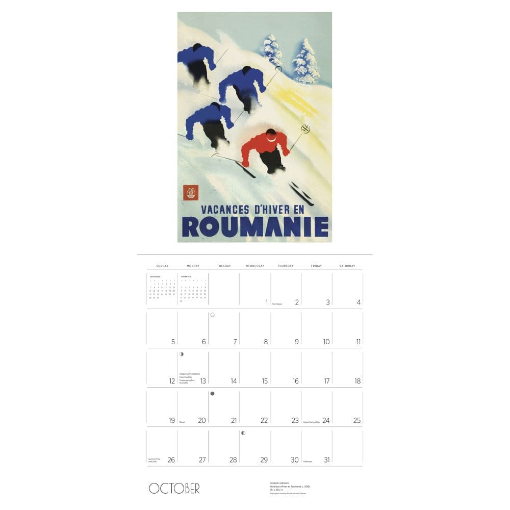 Ski the World 2025 Wall Calendar