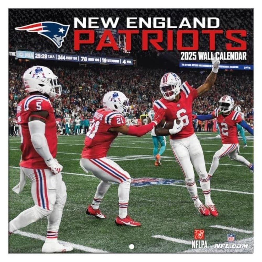 NFL New England Patriots 2025 Mini Wall Calendar Main Product Image width=&quot;1000&quot; height=&quot;1000&quot;