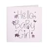 image Hello Baby Girl New Baby Card open front