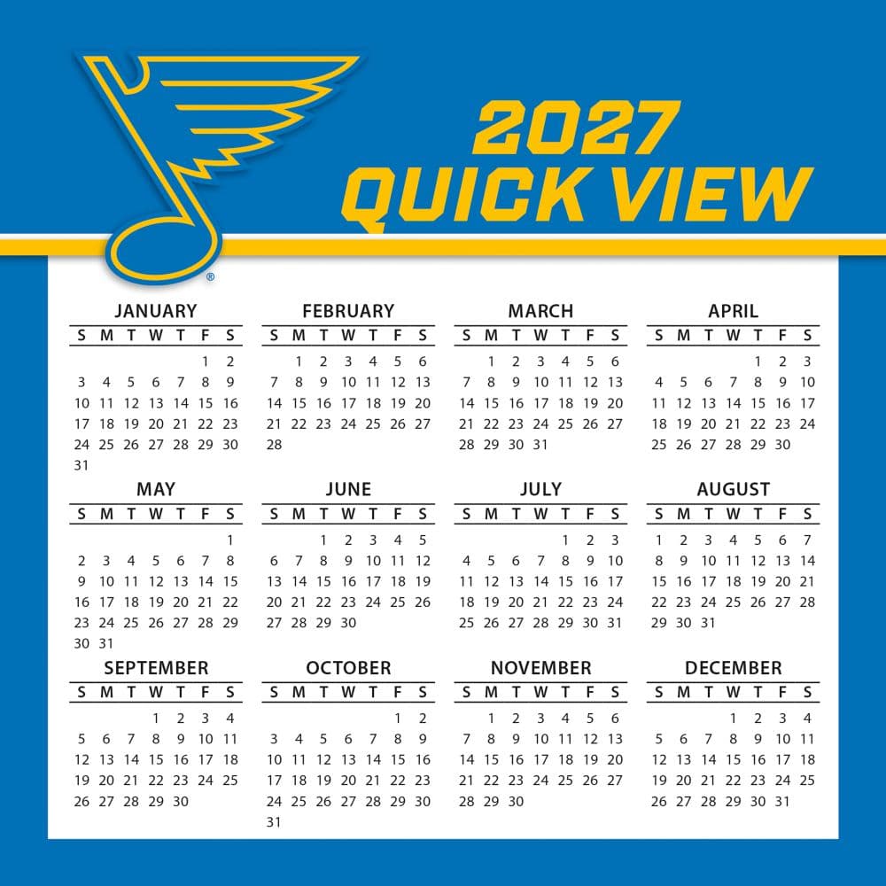 NHL St Louis Blues 2027 Desk Calendar Third Alternate Image