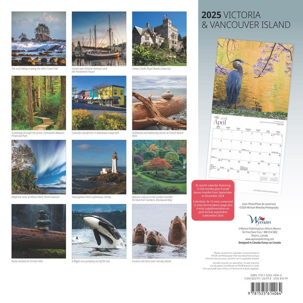 Victoria and Vancouver Island 2025 Wall Calendar
