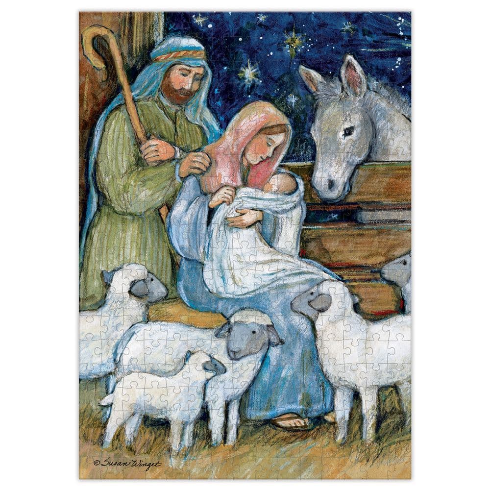 Sheep Nativity 300 Piece Puzzle by Susan Winget Alternate Image 1