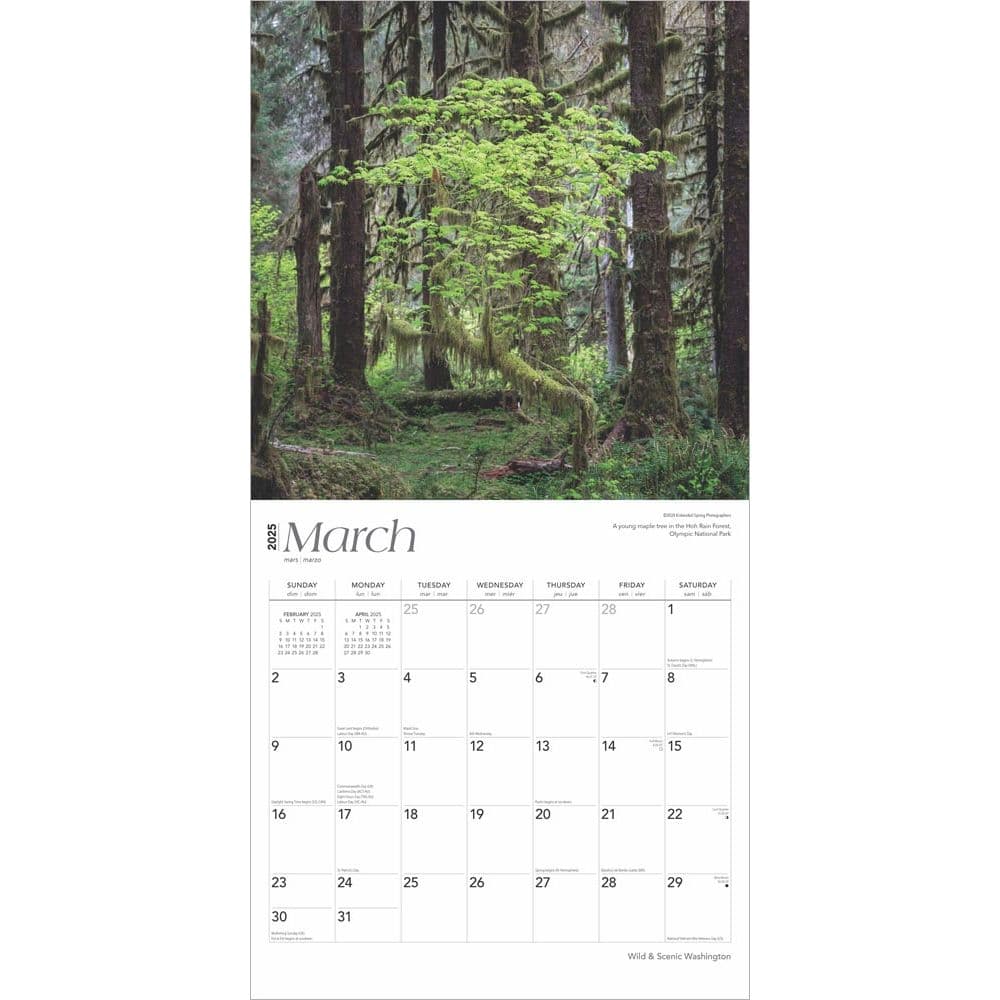 Washington Wild and Scenic 2025 Wall Calendar First Alternate Image