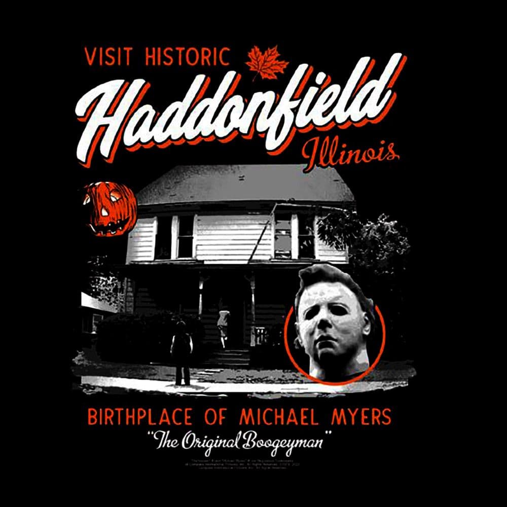 Halloween Visit Haddonfield Unisex T-Shirt art